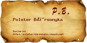 Polster Bársonyka névjegykártya